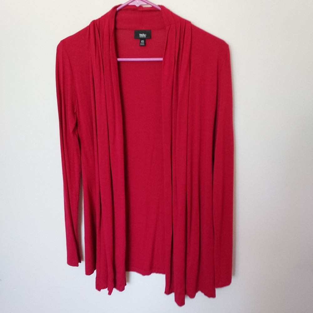 Mossimo Rayon Cranberry Red open front Jacket Cardigan XS Comfy Cozy